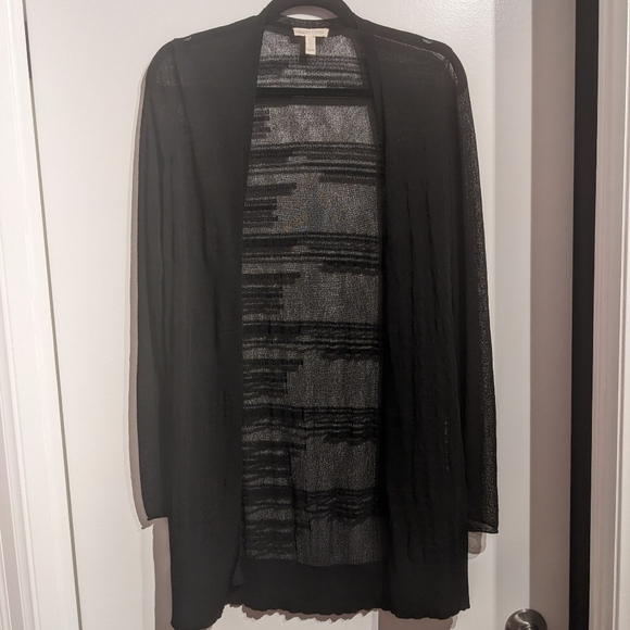 EILEEN FISHER Sheer Open Front Cardigan - Picture 2 of 10